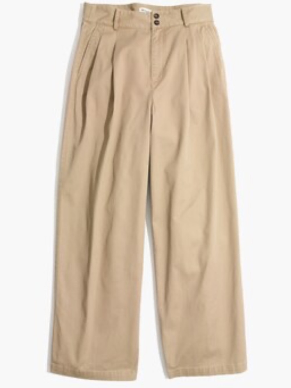 Madewell tan wide leg pleated trouser size 0